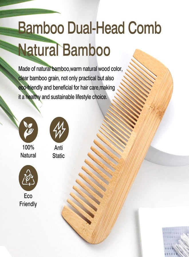Zoolinn Pure Bamboo Dual-Head Comb – Wide & Fine Teeth for Gentle Grooming & Scalp Care - Image 2